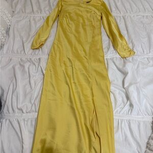 Express Vibrant Yellow Long Sleeve Dress